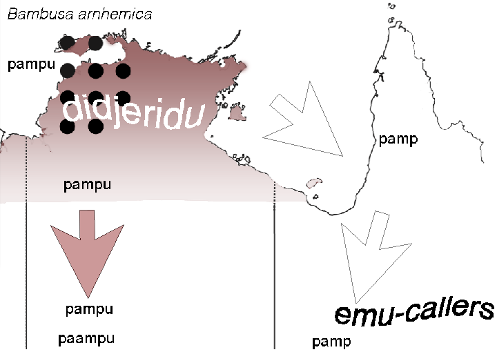 map of spread of bamboo word