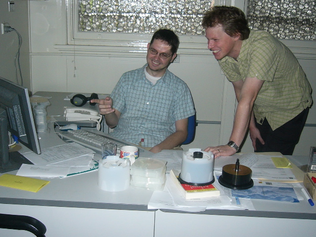Erik Grostic and Frank Davey in the PARADISEC lab